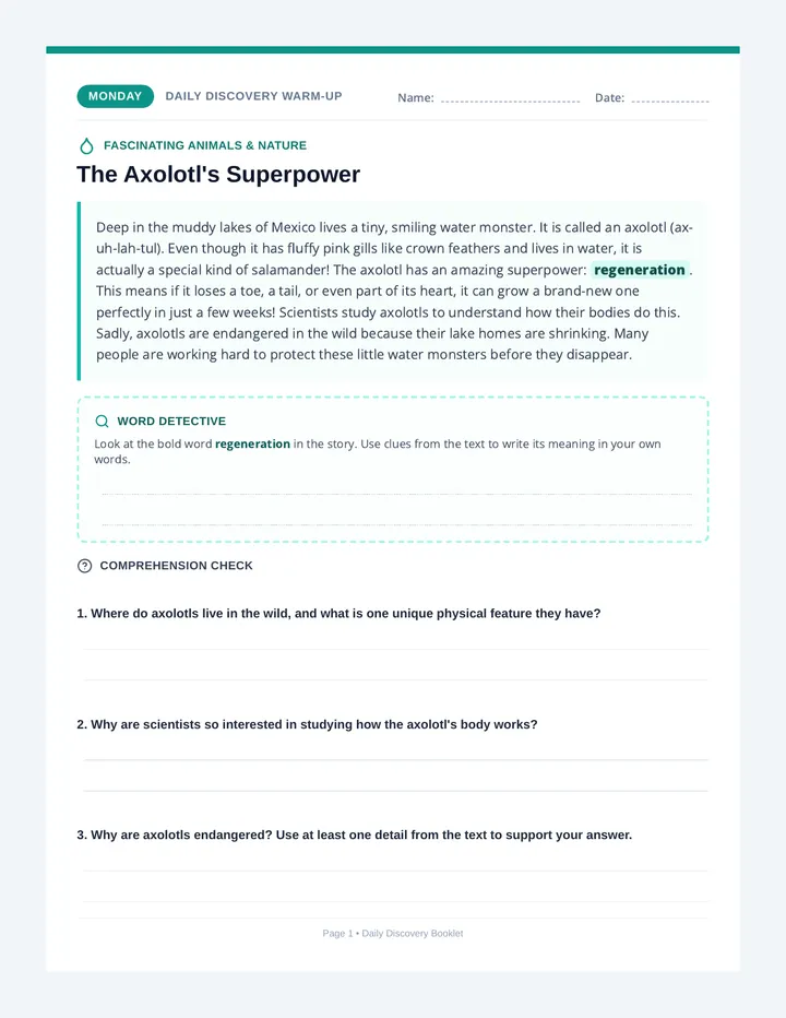 Daily Discovery Student Booklet
