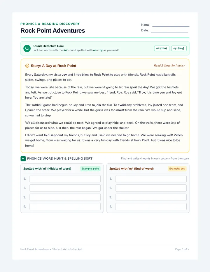 Rock Point Activity Packet