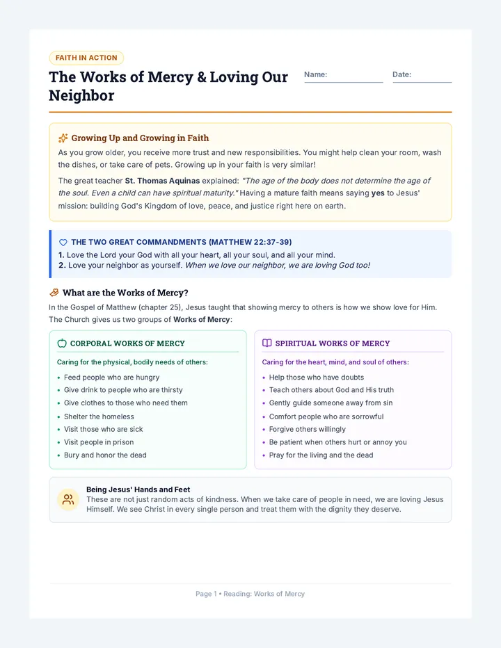 Works of Mercy Student Packet