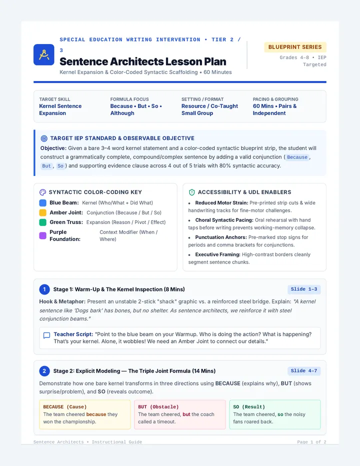 Sentence Architects Lesson Plan
