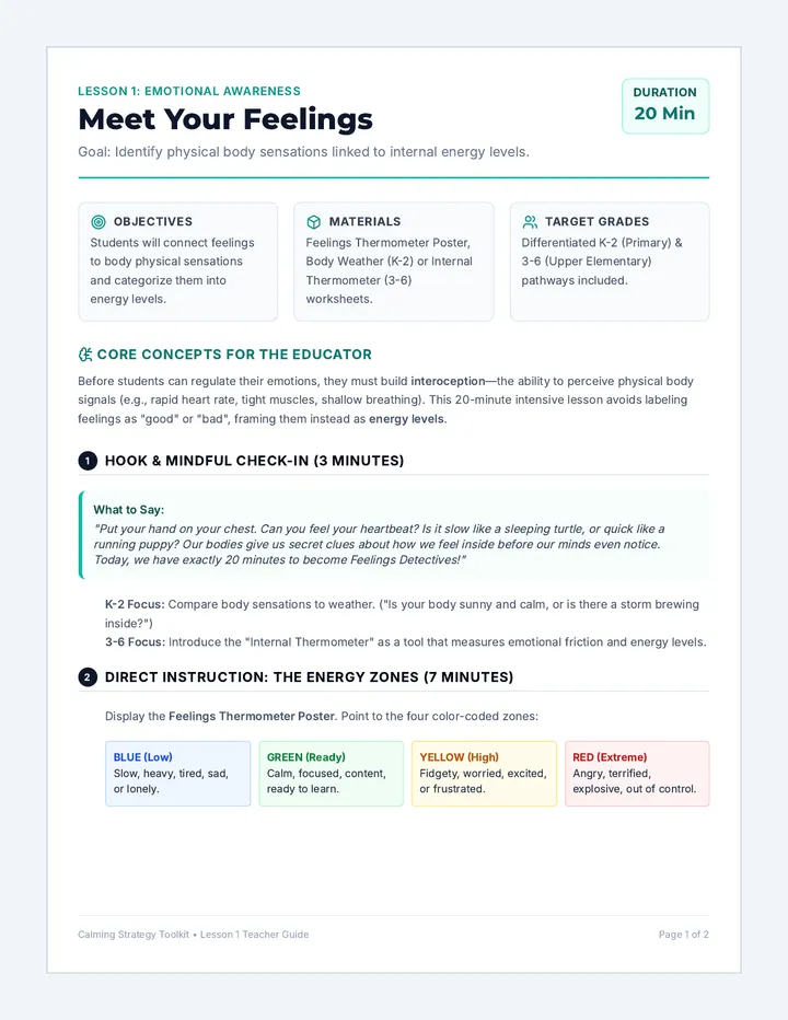 Meet Your Feelings Teacher Guide