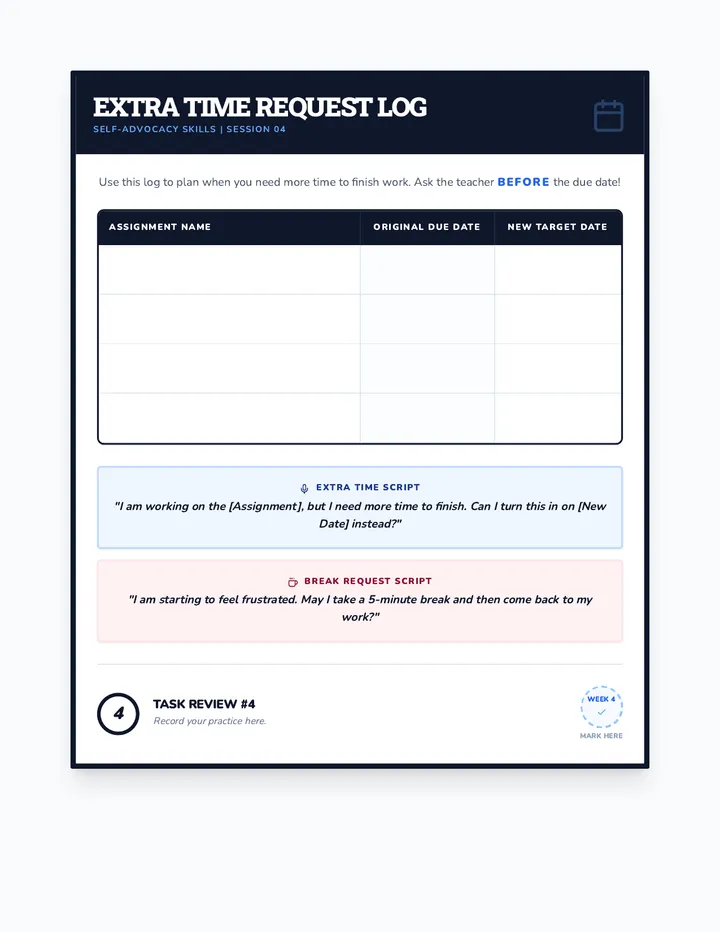 Time Extension Request Log