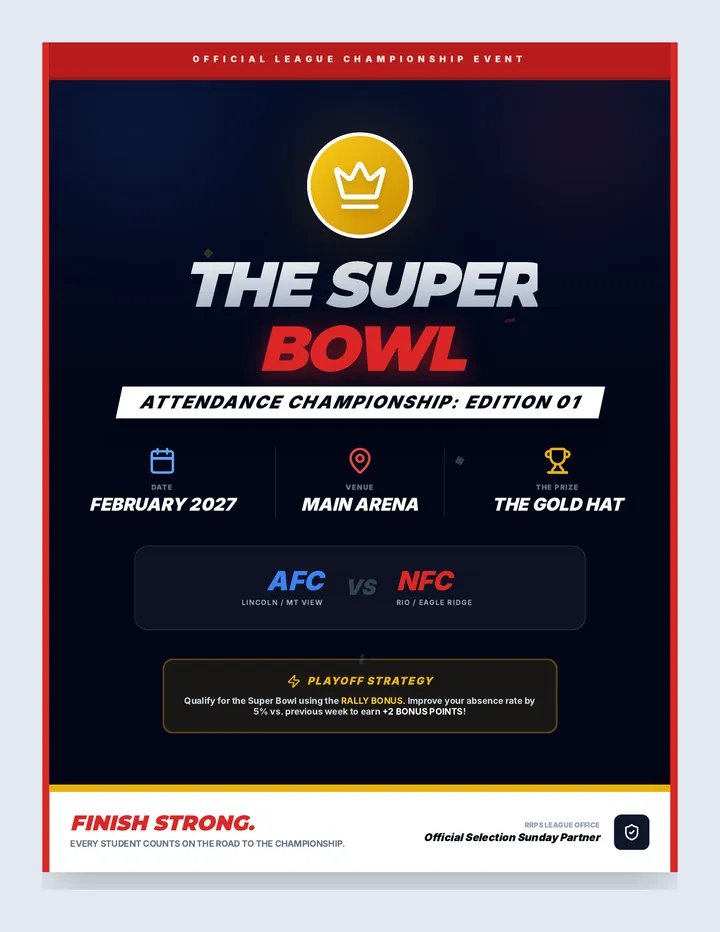 Super Bowl Announcement Flyer