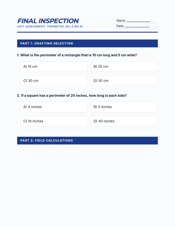 Final Inspection Quiz