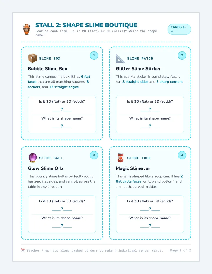 Shape Slime Boutique Cards