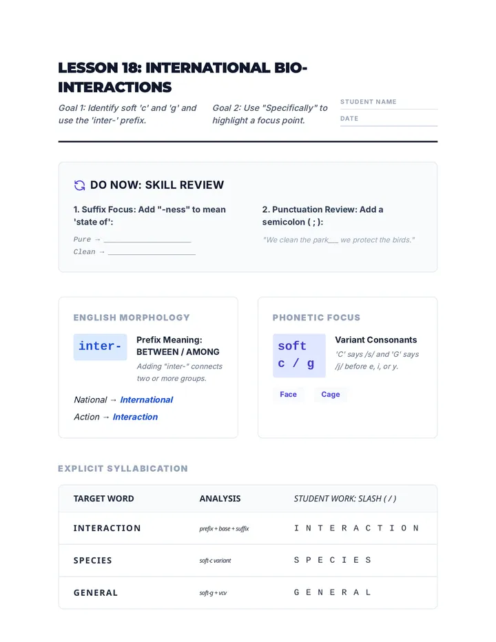 International Species Handout 18