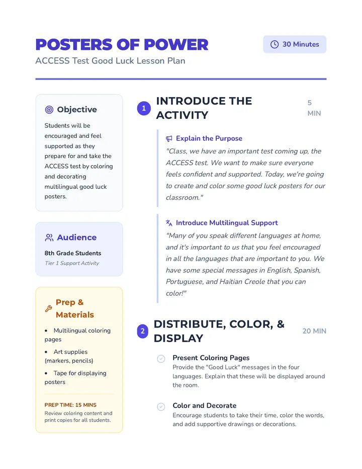 Posters of Power Lesson Plan