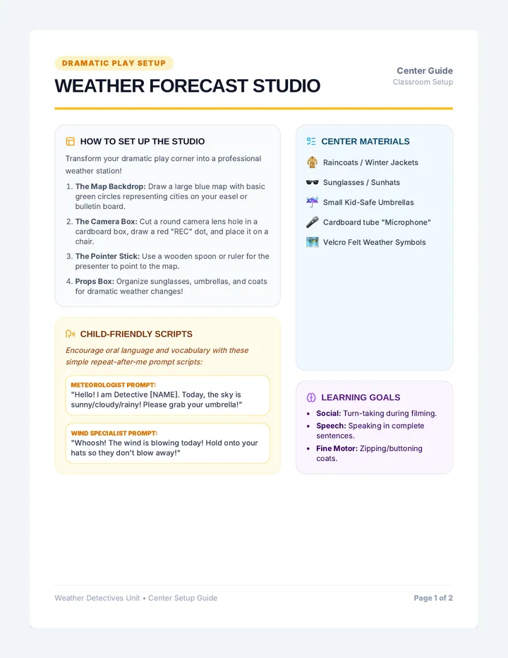 Meteorologist Station Play Guide
