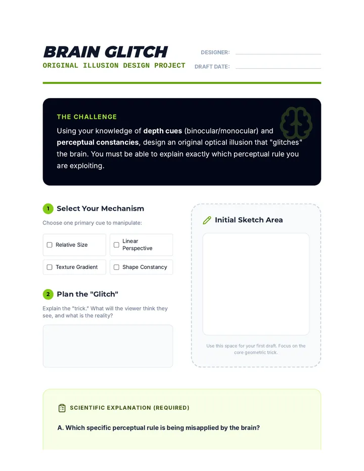 Brain Glitch Project Worksheet