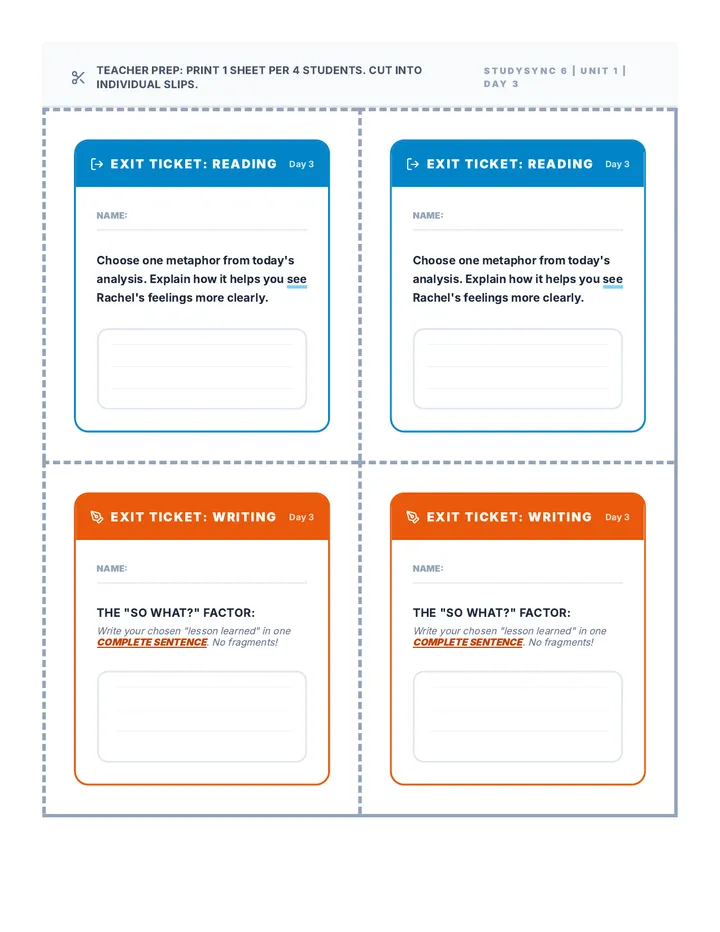 Day 3 Exit Tickets
