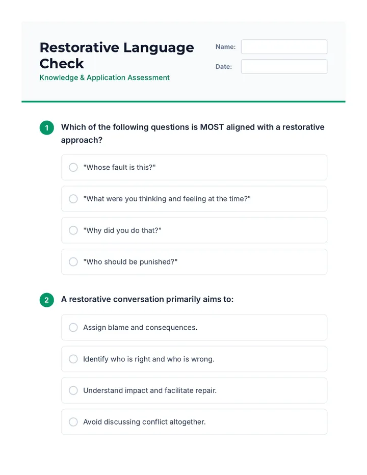 Restorative Language Check