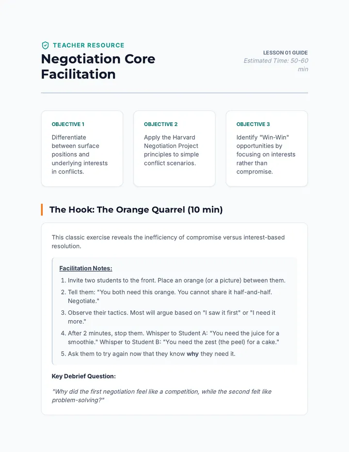 Negotiation Core Teacher Guide