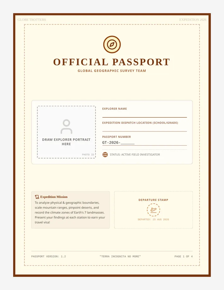 Explorer Passport Booklet