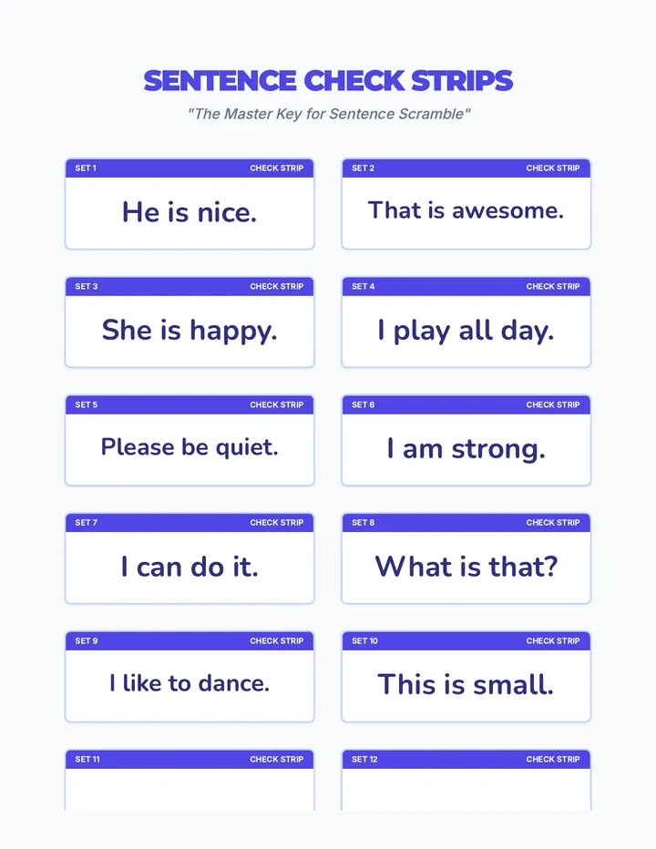Sentence Check Strips