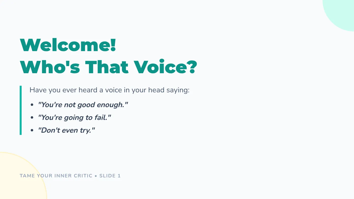 Inner Critic Slide Deck