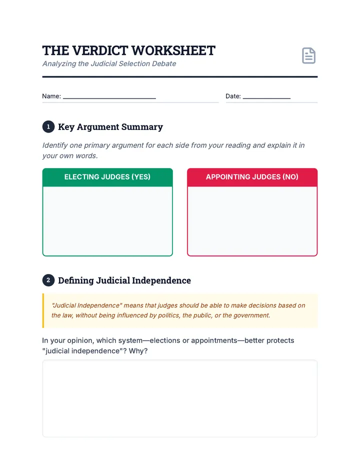 Gavel Games Worksheet