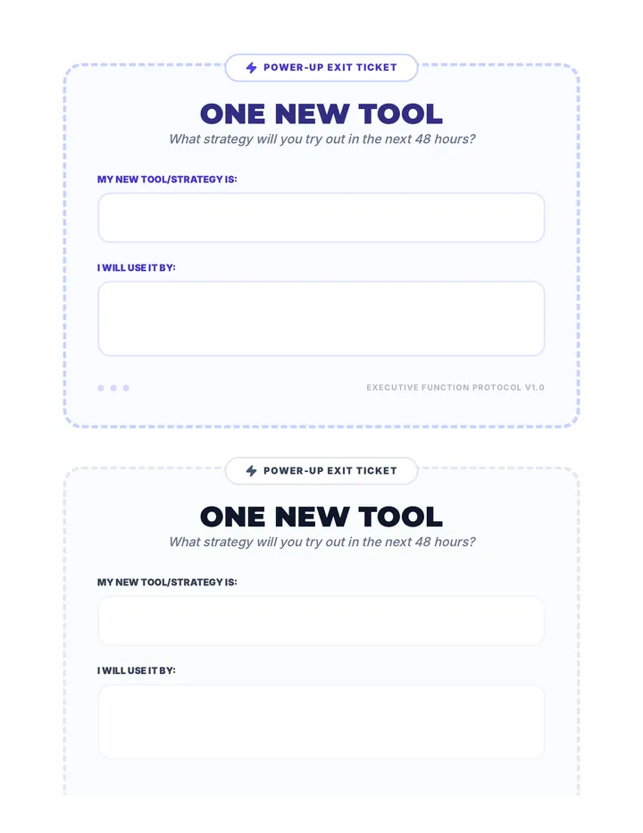 One New Tool Cool Down Slip