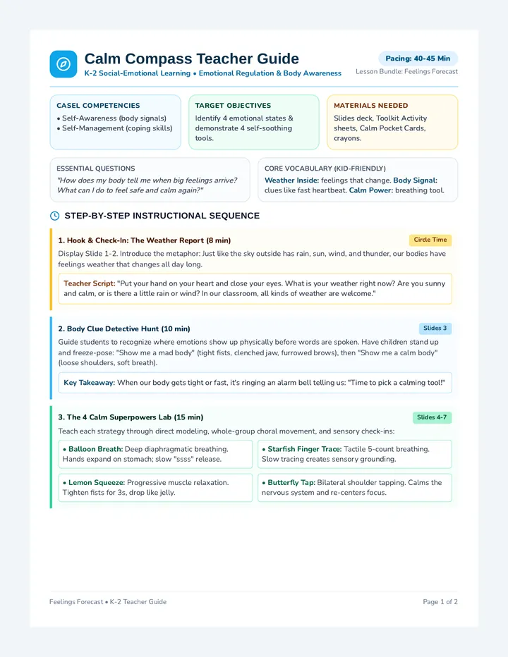 Calm Compass Teacher Guide