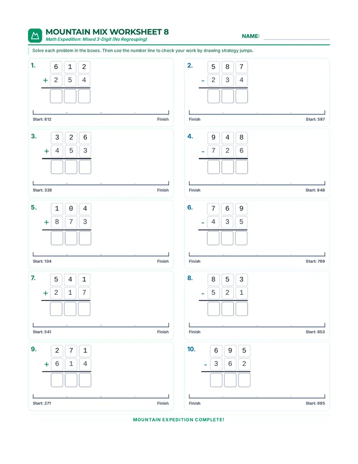 Mountain Mix Worksheet 8