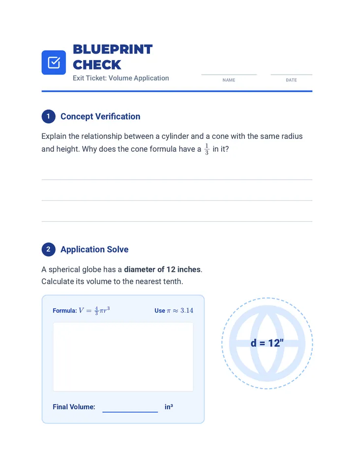 Blueprint Check Exit Ticket