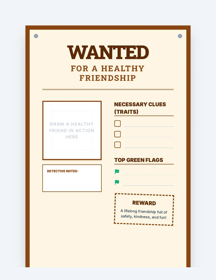 Friendship Wanted Poster Project