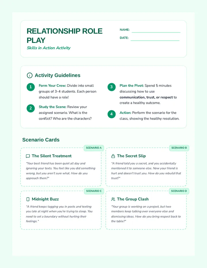 Relationship Role Play Activity