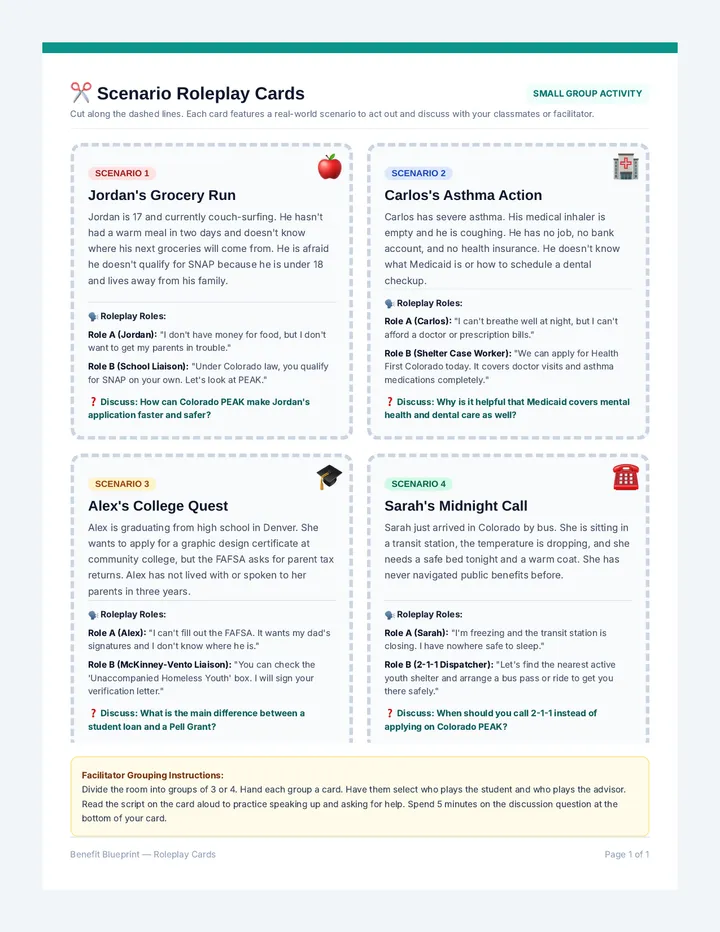 Benefit Blueprint Scenario Cards
