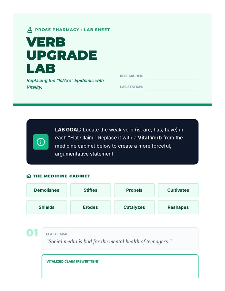 Verb Upgrade Lab Worksheet