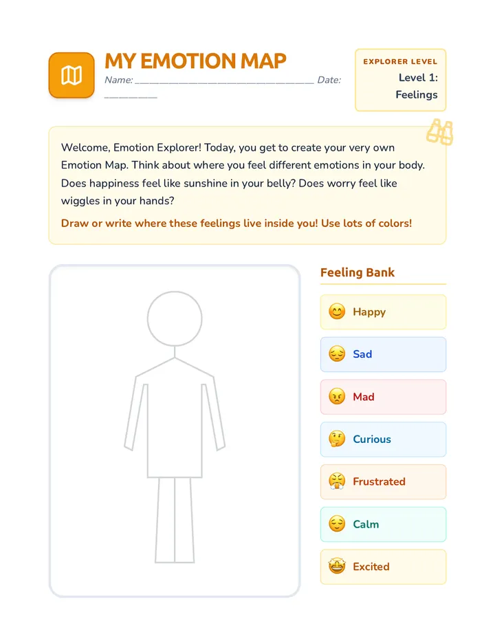 My Emotion Map Worksheet