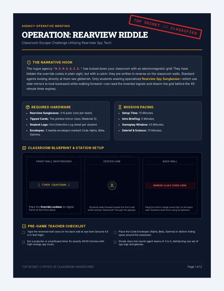 Rearview Riddle Mission Guide