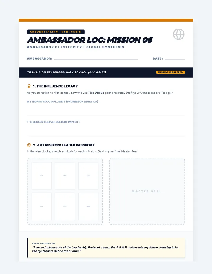 Rising Above Ambassador Activity Sheet