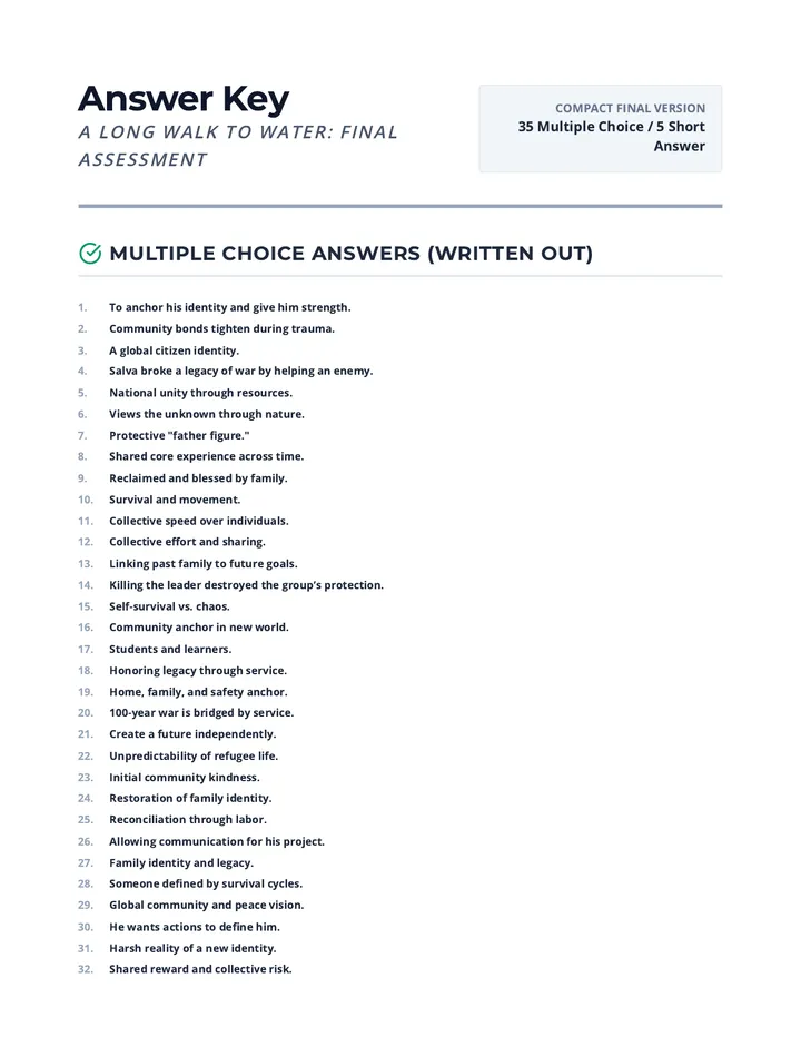 Final Assessment Answer Key Full Text