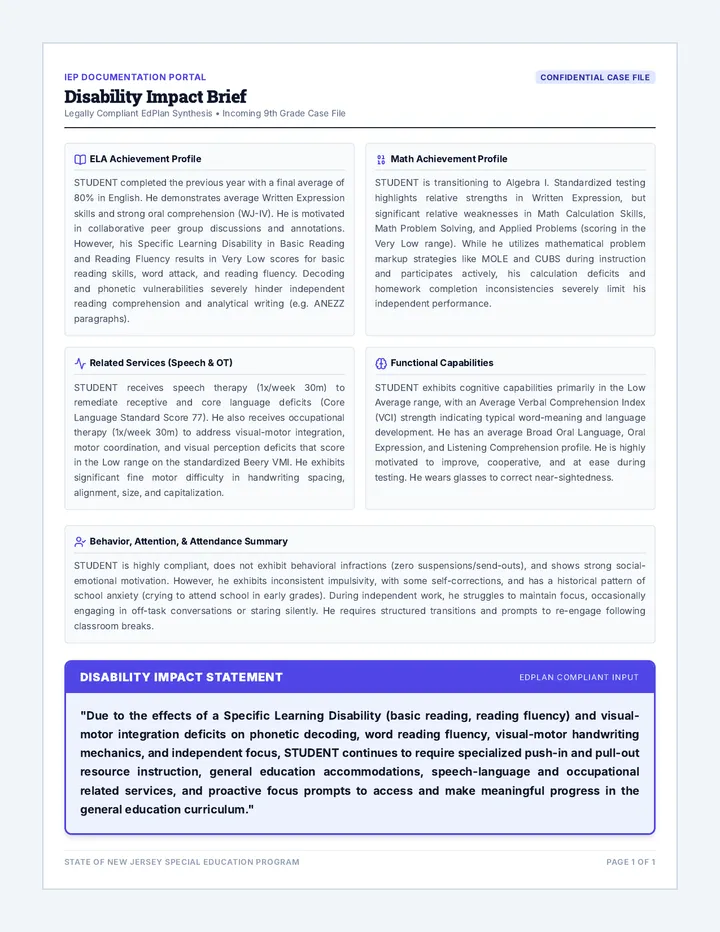 Disability Impact Statement