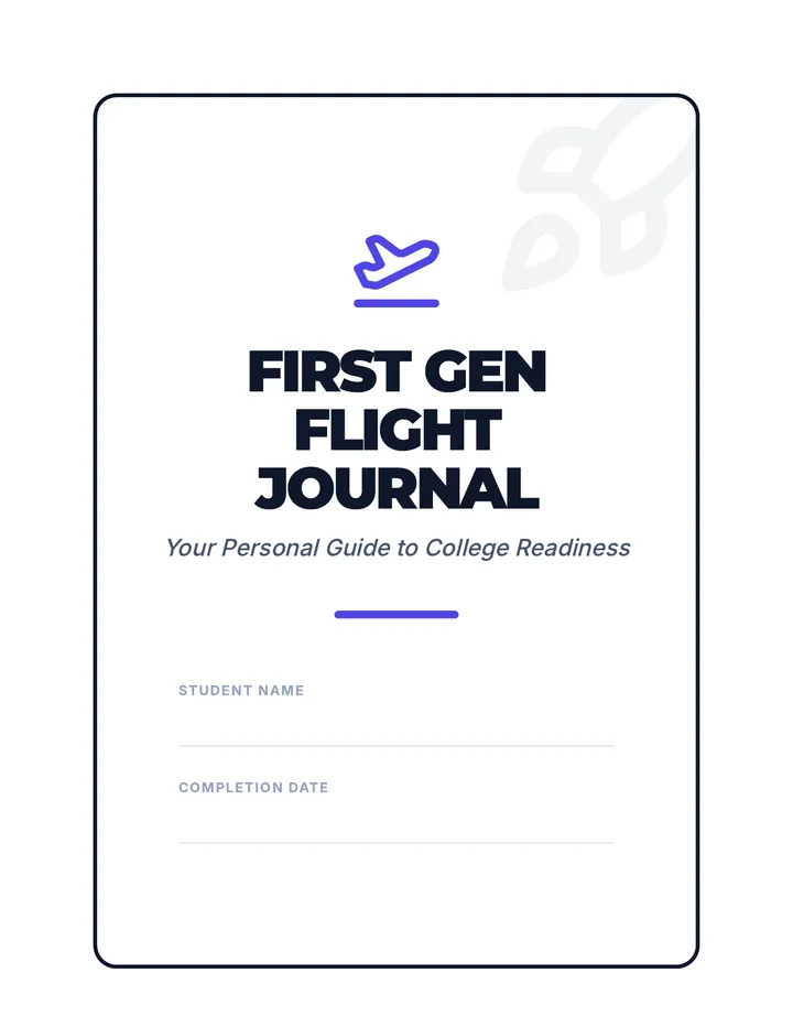 First Gen Flight Journal Student