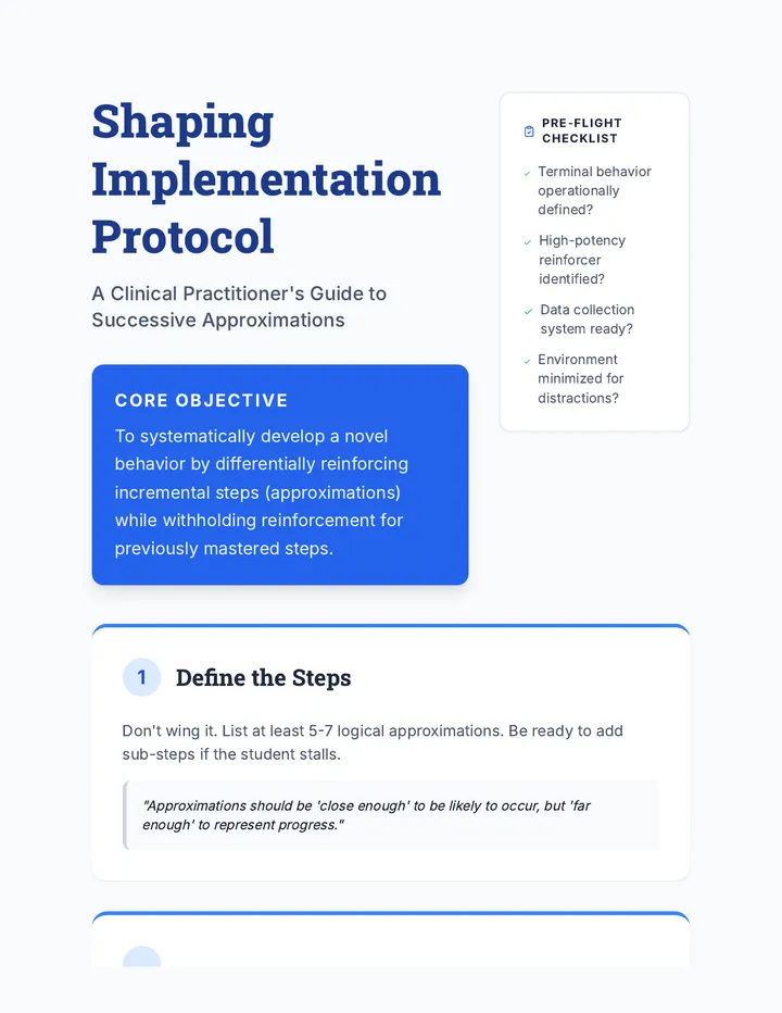 Shaping Protocol Guide