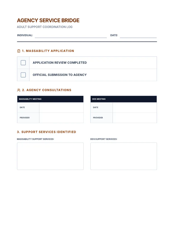 Agency Service Bridge Worksheet