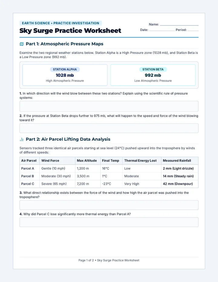 Sky Surge Practice Worksheet