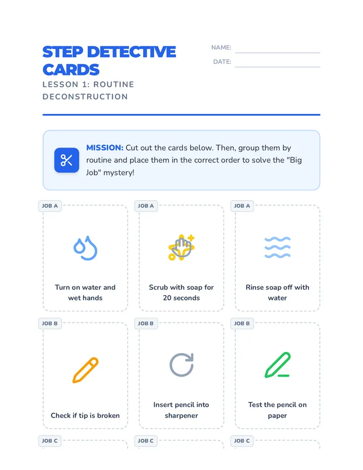 Step Detective Cards Activity