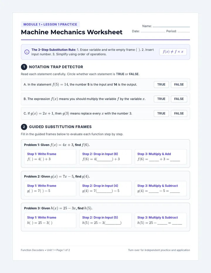 Machine Mechanics Worksheet