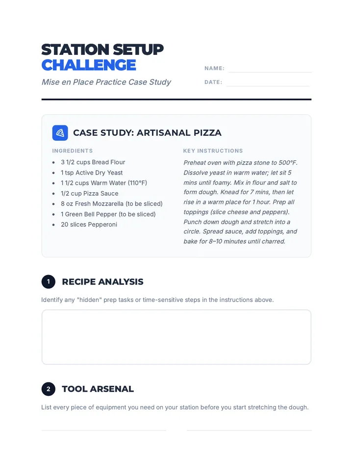 Pizza Worksheet