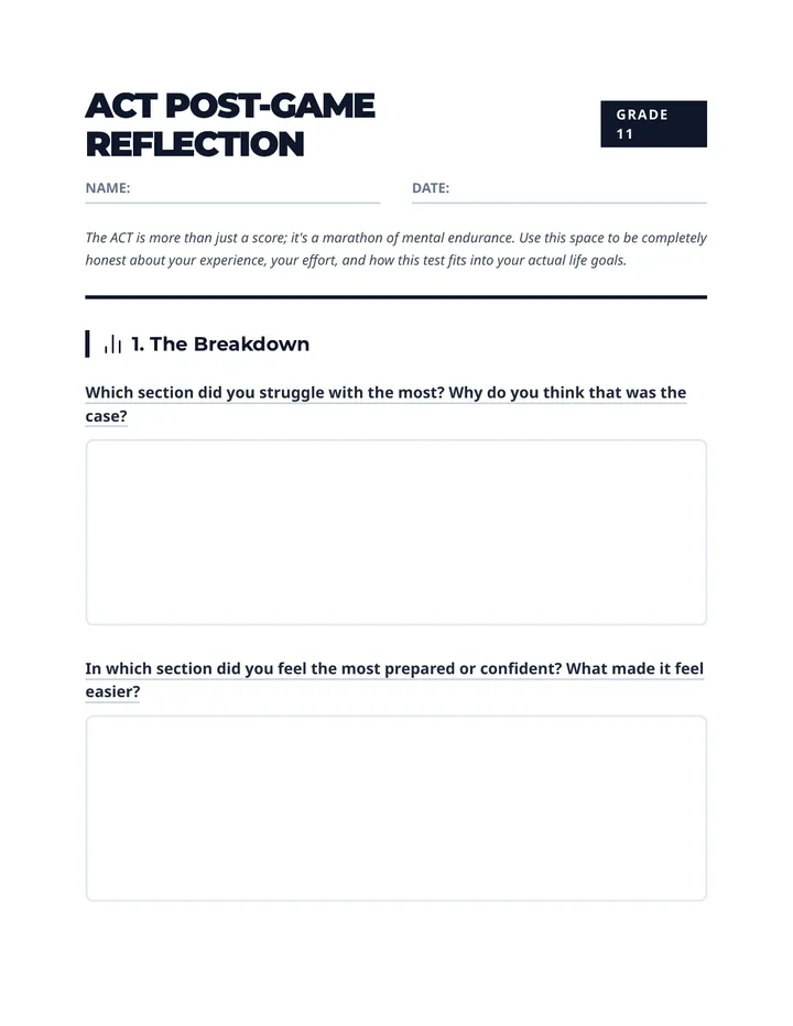 ACT Post-Game Reflection Worksheet