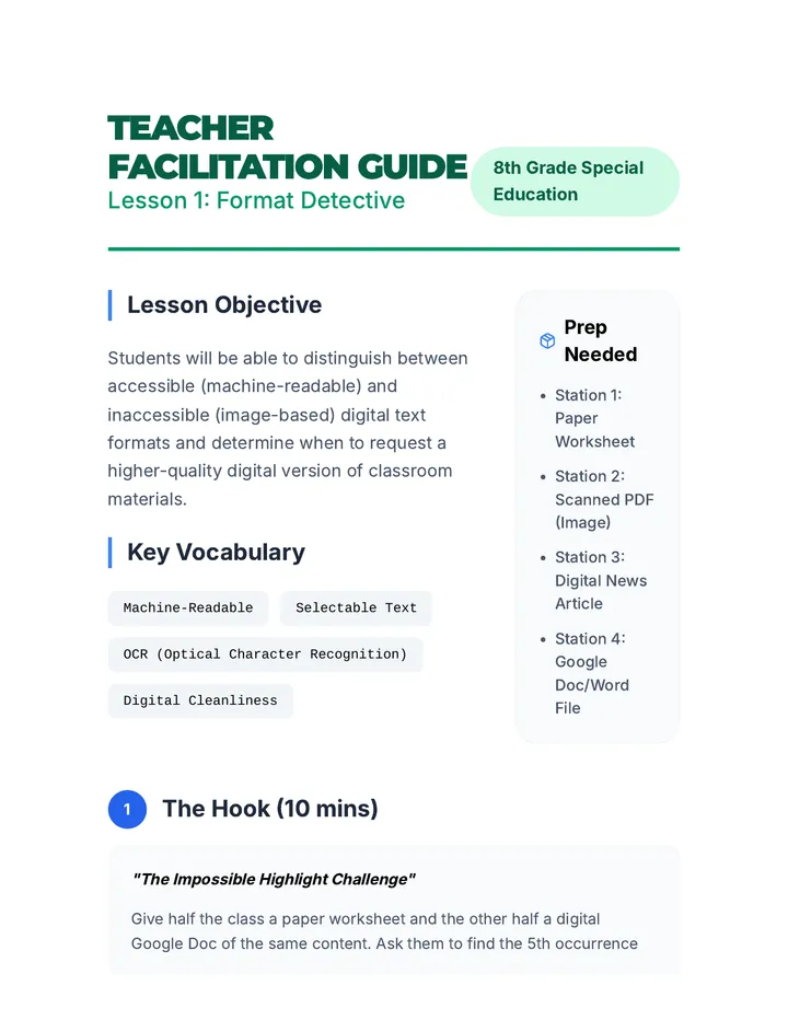 Format Detective Teacher Guide