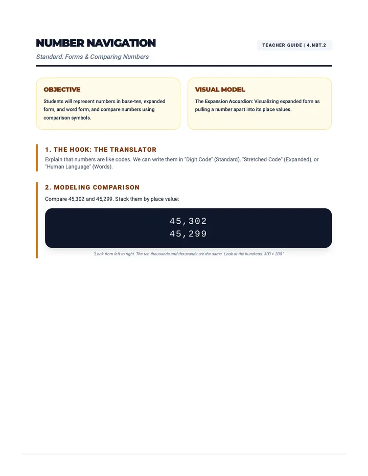 Number Navigation Lesson Plan