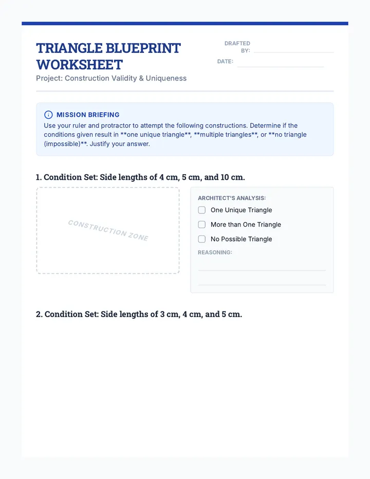 Triangle Blueprint Worksheet