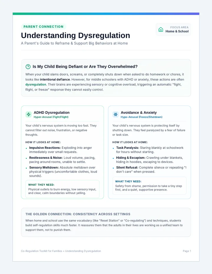 Dysregulation Decoder Parent Guide
