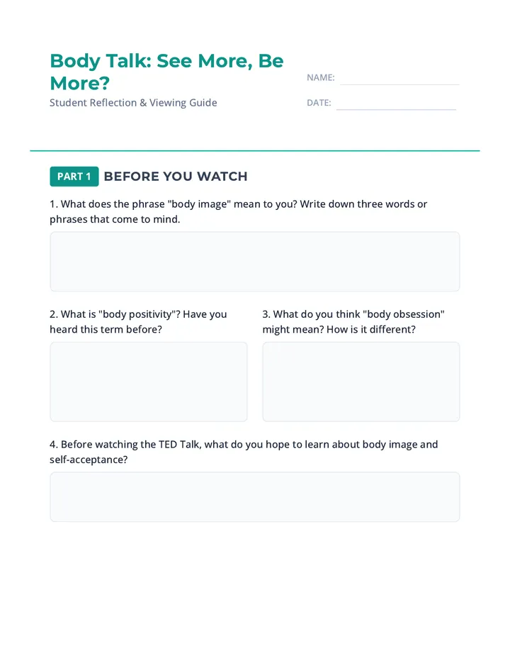 Body Talk Worksheet