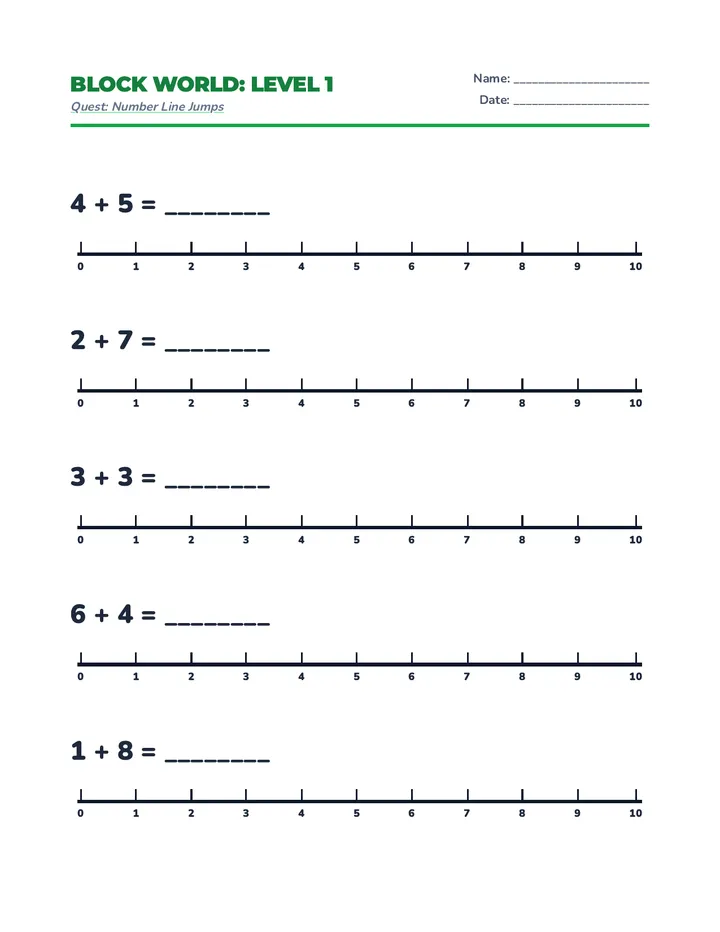 Block Math Worksheet Final