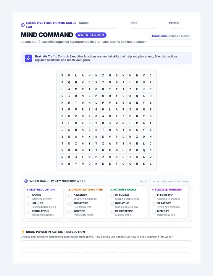Mind Command Word Search