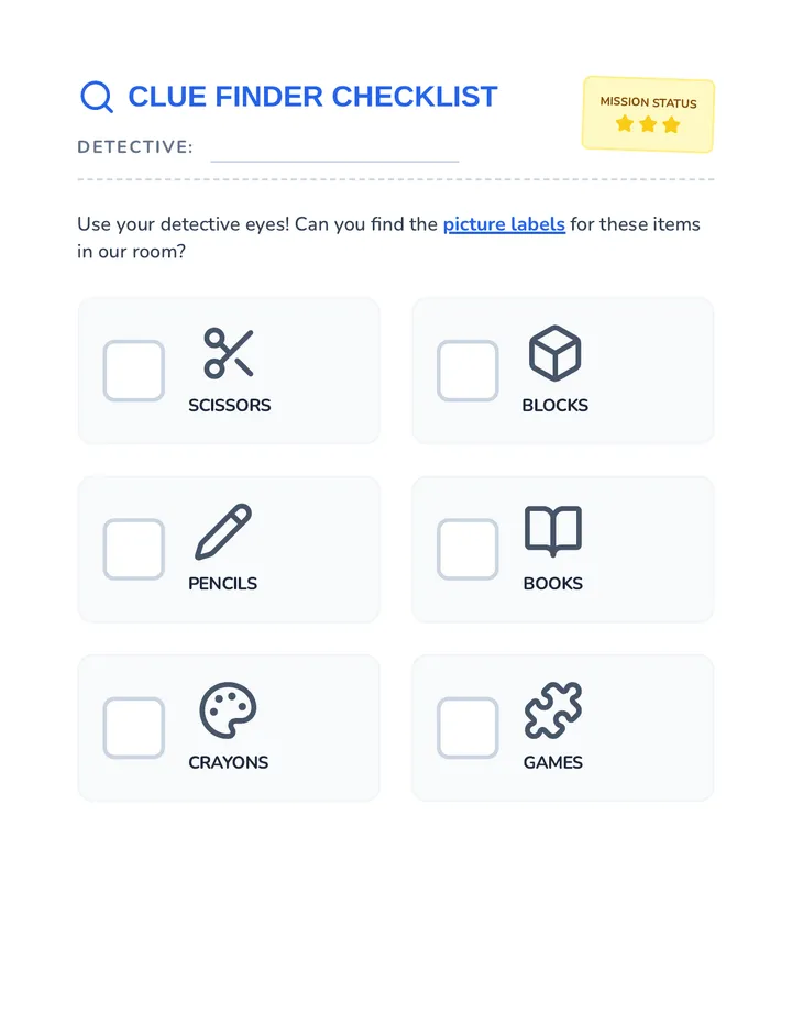 Clue Finder Checklist