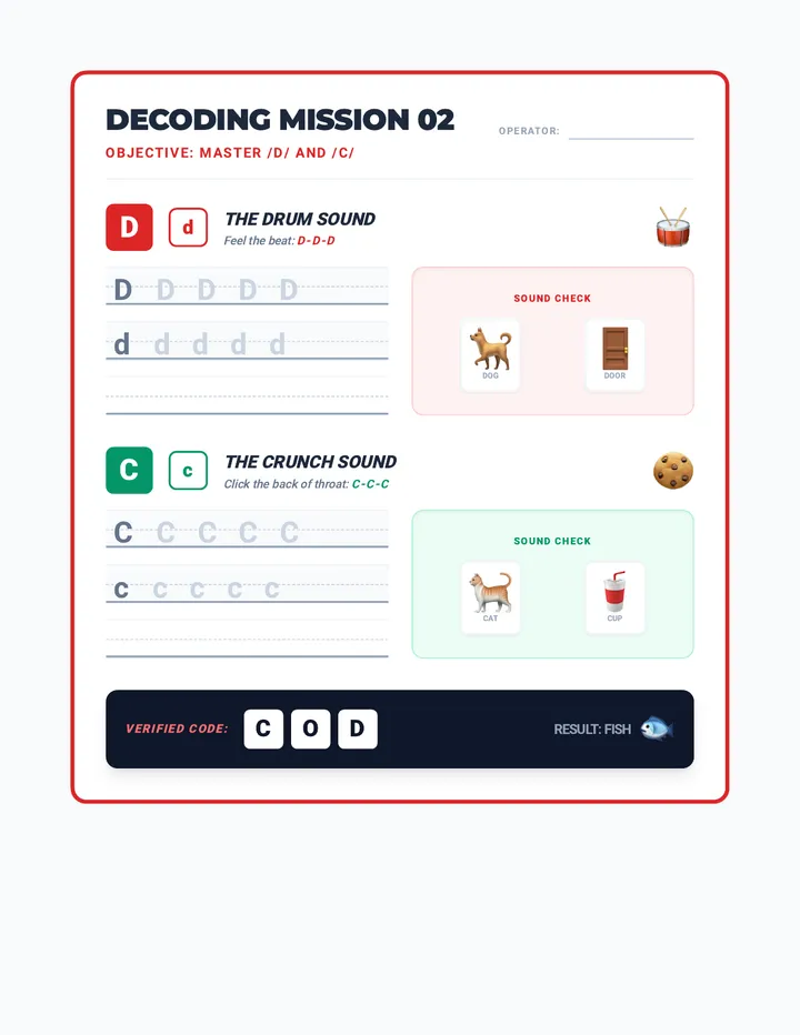 D and C Decoding Worksheet